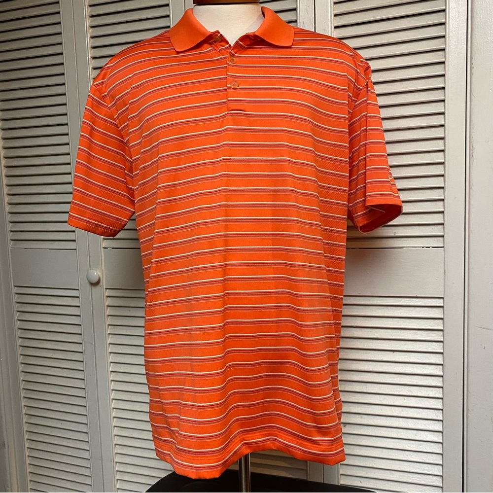 Nike Golf Fit Dry Size XL Orange Stripe Polo